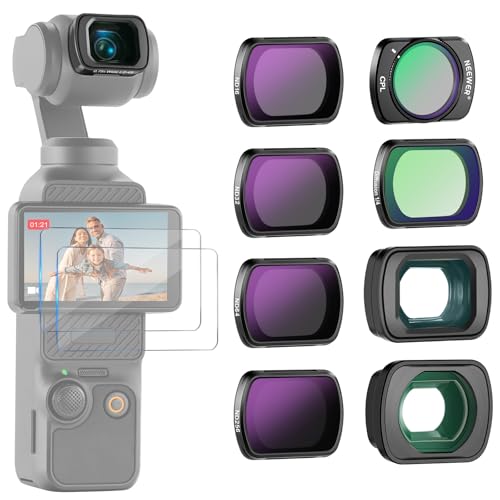 NEEWER ND Filter Set, 6er Pack, kompatibel mit DJI Osmo Pocket 3, ND16 ND32 ND64 ND256 Polfilter CPL Black Diffusion 1/4 Filter mit 0,75X Weitwinkelobjektiv 2X Makroobjektiv Displayschutzfolie, FL-B17 NEEWER ND Filter Set, 6er Pack, kompatibel mit DJI Osmo Pocket 3, ND16 ND32 ND64 ND256 Polfilter CPL Black Diffusion 1/4 Filter mit 0,75X Weitwinkelobjektiv 2X Makroobjektiv Displayschutzfolie, FL-B17 von NEEWER