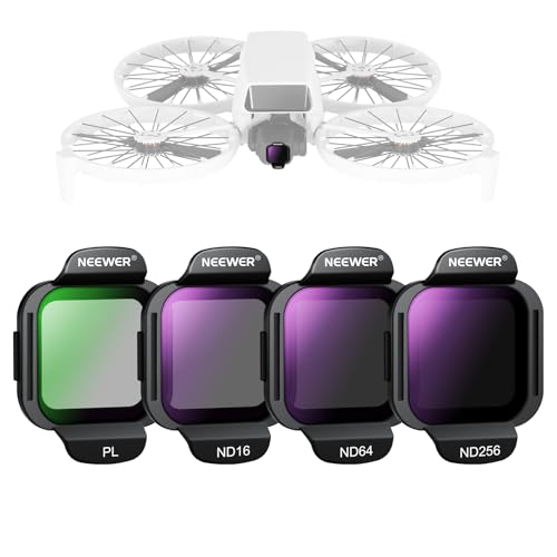NEEWER ND Filter Set kompatibel mit DJI Flip Drone (4er Pack) ND16 ND64 ND256 CPL Polfilter, Snap On mehrfach beschichtetes optisches HD Glas, Graufilter zirkularer Polarisationsfilter Zubehör, FL-N33 von NEEWER