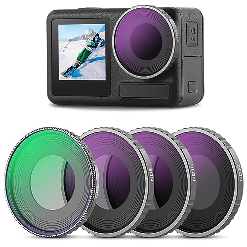 NEEWER ND Filter Set kompatibel mit DJI Osmo Action 5 PRO/Action 4, 4er Pack ND8 ND16 ND32 CPL Polarisationsfilter Neutraldichte Action Cam Objektiv Zubehör mehrfach beschichtetes HD optisches Glas von NEEWER