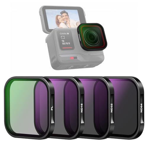 NEEWER ND- und CPL-Filter-Set, kompatibel mit Insta360 Ace Pro, ND16, ND32, ND64, CPL, 4 Stück, Action-Kamera-Zubehör, Polarisator-Graufilter mit mehrfach beschichtetem optischem Glas und schlankem von NEEWER
