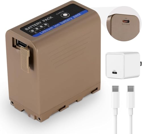 NEEWER NP-F970 10500mAh Ersatzakku in 4,8 Stunden aufgeladen 20W PD Schnelllade USB C Adapter/Kabel, wiederaufladbarer Kamera Camcorder Videolicht Akku für Sony FX3/FX30/A7, für Canon R5, für Nikon Z8 NEEWER NP-F970 10500mAh Ersatzakku in 4,8 Stunden aufgeladen 20W PD Schnelllade USB C Adapter/Kabel, wiederaufladbarer Kamera Camcorder Videolicht Akku für Sony FX3/FX30/A7, für Canon R5, für Nikon Z8 von NEEWER