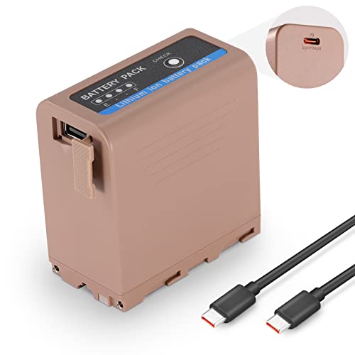 NEEWER Ersatzakku NP-F970 7800mAh, wiederaufladbarer Akku für Sony FX3/FX30/A7, für Canon R5, für Nikon Z8, Schnellladung USB-C PD 20W, LED Indikatoren, für Kamera Monitor LED Beleuchtung, TP-F970 von NEEWER