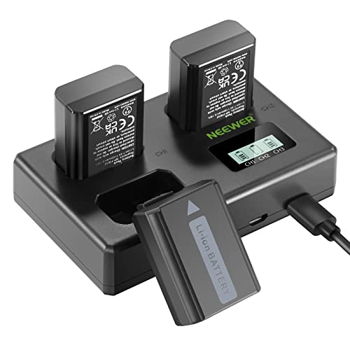 NEEWER NP-FW50 Ersatzakku und Ladegerät 1100 mAh NP-FW50 und USB-Ladegerät mit Dreifach-Steckplatz, kompatibel mit Sony ZV-E10 A7 A7R A7RII A7II A7SII A7S A7RII A6300 A6400 A6500 RX10 NEEWER NP-FW50 Ersatzakku und Ladegerät 1100 mAh NP-FW50 und USB-Ladegerät mit Dreifach-Steckplatz, kompatibel mit Sony ZV-E10 A7 A7R A7RII A7II A7SII A7S A7RII A6300 A6400 A6500 RX10 von NEEWER