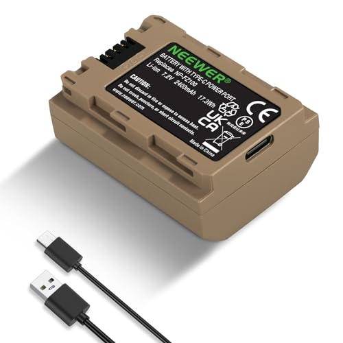 Neewer NP-FZ100 2400mAh Akku für Sony A7CII A7III ZV-E1, USB-C-Ladekabel, Kompatibel mit Sony A7CII ZV-E1 A7III A7IV FX3 FX30 A6700 A1 A7C A7CR A7RIV A7RV A7SIII A9II A9 Kameras Neewer NP-FZ100 2400mAh Akku für Sony A7CII A7III ZV-E1, USB-C-Ladekabel, Kompatibel mit Sony A7CII ZV-E1 A7III A7IV FX3 FX30 A6700 A1 A7C A7CR A7RIV A7RV A7SIII A9II A9 Kameras von NEEWER
