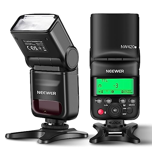 NEEWER NW420-C Mini TTL Speedlite Blitzgerät, Kamera Blitz Flash mit Master/Slave Mod.Diese Blitzlicht mit GN36 HSS Rear Curtain Sync, kamerablitz kompatibel mit Canon DSLR Kameras von NEEWER