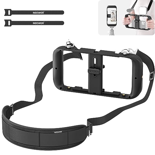 NEEWER PA025 Smartphone Video Rig mit Handy Schnur zum Umhängen, Phone Cage Telefon Stabilisator Vlogging Käfig mit Zubehörschuh Stativhalterung für TikTok/YouTube, kompatibel mit iPhone Samsung Pixel von NEEWER