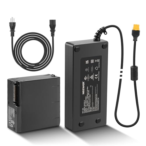 NEEWER Q4 Dummy Akku Set für Q4 Blitzgerät Speedlight für Außenbereich mit AC Netzteil und Kabel(EU Stecker), 25V 10,4A Ersatz für NB-Q4 Batterie, intelligenter Sicherheitsschutz, 16,4Fuß Länge, NT-Q4 von NEEWER