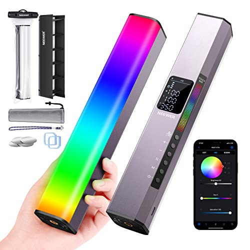 NEEWER RGB LED Video Lichtstab, Touch Bar&APP Steuerung, Magnetischer Handheld Fotografie Lichtstab, Dimmbar 3200~5600K CRI98+ Vollfarbiges LED Licht mit 6400mAh Batterie, 17 Szenen, RGB1 (Rose Gold) von NEEWER