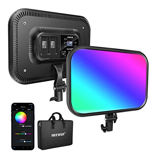 NEEWER RGB168 18,3" 60W RGB LED Videoleuchte Panel mit APP Steuerung 360 ° Vollfarbe Dimmbar 2500K~8500K Video Fotolicht CRI/TLCI 97+ mit 17 Spezialszenen Effekt Studio Dauerlicht Fotografie Key Light von NEEWER