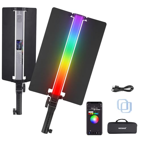 NEEWER RGB2 LED Videoleuchte Lichtstab mit Metall Scheunentor Griff Touchleiste/APP/2,4G Steuerung wiederaufladbares magnetisches RGB Videolicht, 2500K-10000K CRI98+ dimmbare Fotobeleuchtung 18 Szenen NEEWER RGB2 LED Videoleuchte Lichtstab mit Metall Scheunentor Griff Touchleiste/APP/2,4G Steuerung wiederaufladbares magnetisches RGB Videolicht, 2500K-10000K CRI98+ dimmbare Fotobeleuchtung 18 Szenen von NEEWER