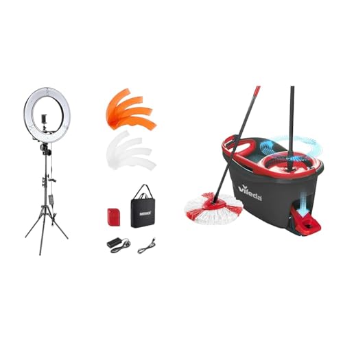 NEEWER Ringlicht mit Stativ Set: 18 Zoll/45cm Außen 55W 5600K Dimmbare LED Ringleuchte mit Bluetooth Fernbedienung für Handy & Vileda Turbo Wischmopp Komplett Set NEEWER Ringlicht mit Stativ Set: 18 Zoll/45cm Außen 55W 5600K Dimmbare LED Ringleuchte mit Bluetooth Fernbedienung für Handy & Vileda Turbo Wischmopp Komplett Set von NEEWER