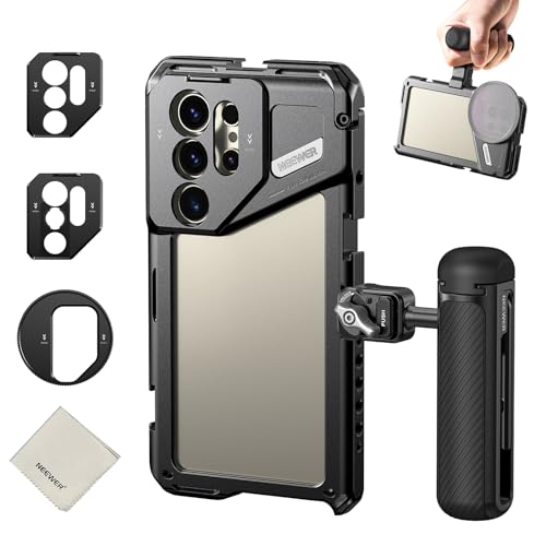 NEEWER S24 Ultra Telefon Käfig Phone Cage Stabilisator mit Seitengriff 67mm Filter Adapter 17mm hintere Objektiv Platine T Montage Adapter kompatibel mit Samsung Moment T Serie Lenses PA042+PA045S NEEWER S24 Ultra Telefon Käfig Phone Cage Stabilisator mit Seitengriff 67mm Filter Adapter 17mm hintere Objektiv Platine T Montage Adapter kompatibel mit Samsung Moment T Serie Lenses PA042+PA045S von NEEWER