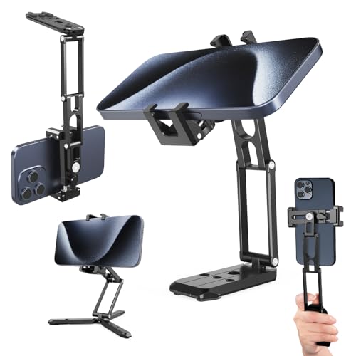 NEEWER SP-04 Handy-Stativhalterung mit kalten Schuhen und 0,64 cm (1/4 Zoll) 3/8 Zoll Löchern, aus Metall, Multi-Winkel und höhenverstellbar, dreifach faltbares Schreibtischstativ mit 3 geteilten von NEEWER