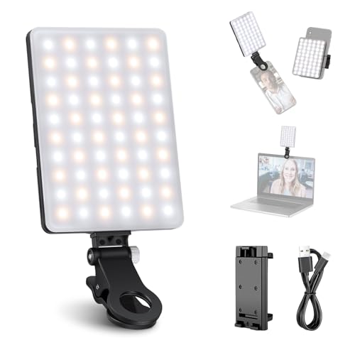 NEEWER Basic Clip On Selfie Licht kompatibel mit iPhone, 2000mAh wiederaufladbares LED Videolicht mit Handy Clamp für Computer Webcam, Laptop, Zoom Videokonferenzen, Make up Fotografie, NL-60AI NEEWER Basic Clip On Selfie Licht kompatibel mit iPhone, 2000mAh wiederaufladbares LED Videolicht mit Handy Clamp für Computer Webcam, Laptop, Zoom Videokonferenzen, Make up Fotografie, NL-60AI von Tenda