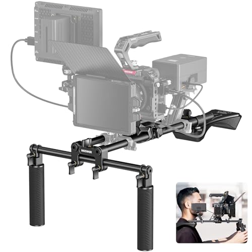 NEEWER Shoulder Mount Video Rig mit Arca Schnellverschluss DSLR Camera und Camcorder Montage, Zwei Griffen, 15mm Stangen (40cm), Schulterstütze Kamera, kompatibel mit SmallRig Follow Focus, SR007 von NEEWER