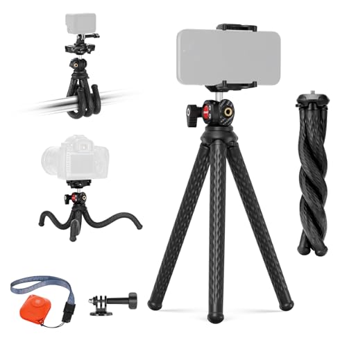 NEEWER Stativ Flexibel Fernbedienung Mini Kamera Handystativ mit Handy Halterung, Action Kamera Adapter kompatibel mit iPhone GoPro Hero 13 12 11 10 DJI Insta360 Samsung für Vlogging TP34 NEEWER Stativ Flexibel Fernbedienung Mini Kamera Handystativ mit Handy Halterung, Action Kamera Adapter kompatibel mit iPhone GoPro Hero 13 12 11 10 DJI Insta360 Samsung für Vlogging TP34 von NEEWER