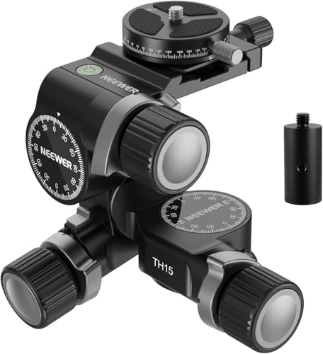 NEEWER TH15 3-Wege-Getriebe-Stativkopf mit 360°-Panorama-Arca-QR-Platte, Millimeter-Mikroeinstellung, Aluminiumlegierung, 3-Achsen-Pfann-Neigkopf mit Schnellschalter, große und feine Dual-Modi, NEEWER TH15 3-Wege-Getriebe-Stativkopf mit 360°-Panorama-Arca-QR-Platte, Millimeter-Mikroeinstellung, Aluminiumlegierung, 3-Achsen-Pfann-Neigkopf mit Schnellschalter, große und feine Dual-Modi, von NEEWER