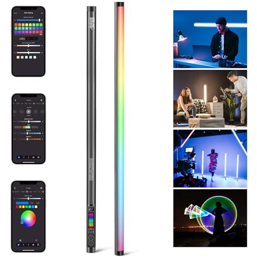 NEEWER TL120C RGB Videoleuchte Lichtstab, 42W Vollfarb RGBWW Leuchtstab LED Videolicht mit APP/2,4G/DMX Steuerung, Handlichtstab mit 7 Pixel Effekte/18 Szenen,2500-10000K CRI97+ TLCI98+, 6000mAh Akku NEEWER TL120C RGB Videoleuchte Lichtstab, 42W Vollfarb RGBWW Leuchtstab LED Videolicht mit APP/2,4G/DMX Steuerung, Handlichtstab mit 7 Pixel Effekte/18 Szenen,2500-10000K CRI97+ TLCI98+, 6000mAh Akku von NEEWER