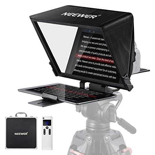 NEEWER Teleprompter X14 PRO mit RT 110 Fernbedienung & APP Steuerung(Bluetooth Verbindung über die NEEWER Teleprompter App),14Zoll tragbar,keine Montage,kompatibel mit iPad Android Tablet Handy Kamera von NEEWER