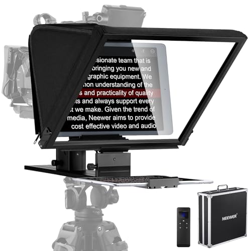 NEEWER Teleprompter X16 mit RT113 Fernbedienung und App Steuerung, 16" Strahlteiler, faltbares Design aus Alu, QR Platte kompatibel mit 501PL iPad Android Tablet Kamera Camcorder bis zu 44 lb/20kg NEEWER Teleprompter X16 mit RT113 Fernbedienung und App Steuerung, 16" Strahlteiler, faltbares Design aus Alu, QR Platte kompatibel mit 501PL iPad Android Tablet Kamera Camcorder bis zu 44 lb/20kg von NEEWER