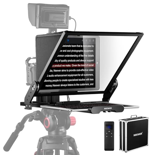 NEEWER Teleprompter X17 II mit RT113 Fernbedienung/APP Steuerung, 17" HD Beamsplitter Ganzmetallrahmen QR Platte Kompatibel mit 501PL iPad iPhone, Max Load 44.1Ib, Keine Montage erforderlich NEEWER Teleprompter X17 II mit RT113 Fernbedienung/APP Steuerung, 17" HD Beamsplitter Ganzmetallrahmen QR Platte Kompatibel mit 501PL iPad iPhone, Max Load 44.1Ib, Keine Montage erforderlich von NEEWER