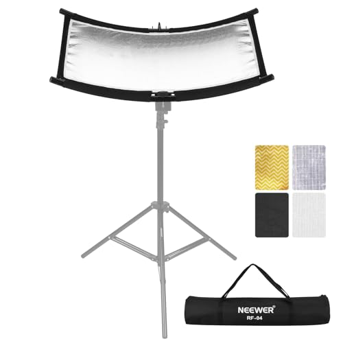 NEEWER U Typ Lichtreflektor Diffusor für Studio und Fotografie Situation mit Tragetasche, Arclight gebogener Reflector 75 x 40cm in Schwarz/Weiß/Gold/Silber (Lichtstativ Nicht enthalten), RF-04 von NEEWER