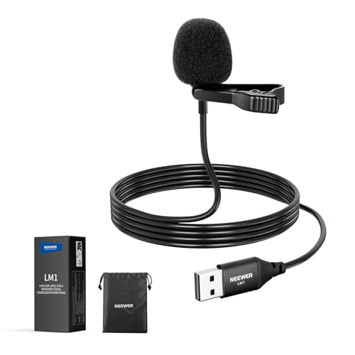 NEEWER USB A Ansteckmikrofon Mini Lavalier Mikrofon mit omnidirektionaler Richtwirkung 2m Kabel für USB 2.0 Mac Windows PC Laptop Computer YouTube Skype Podcast, Gaming Vlog Video Konferenzen LM1 NEEWER USB A Ansteckmikrofon Mini Lavalier Mikrofon mit omnidirektionaler Richtwirkung 2m Kabel für USB 2.0 Mac Windows PC Laptop Computer YouTube Skype Podcast, Gaming Vlog Video Konferenzen LM1 von NEEWER