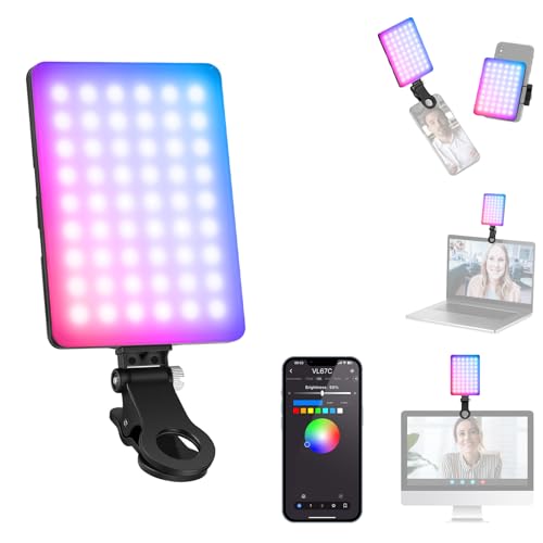 NEEWER VL67C RGB selfielamp voor iPhone, app-bediening, 94 LEDs, CRI97, 2000 mAh, oplaadbaar, Cold Shoe Mount als cameralicht, draagbare Clip voor voor- en achterkant, voor TikTok NEEWER VL67C RGB selfielamp voor iPhone, app-bediening, 94 LEDs, CRI97, 2000 mAh, oplaadbaar, Cold Shoe Mount als cameralicht, draagbare Clip voor voor- en achterkant, voor TikTok von NEEWER