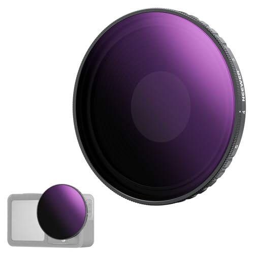 NEEWER Variabler ND Filter, kompatibel mit DJI Osmo Action 5 Pro Action 4, ND8-32 (3-5 Stops), aufschraubbarer Graufilter Objektivfilter, mehrfach beschichtetes optisches HD Glas Action Kamera Zubehör von NEEWER