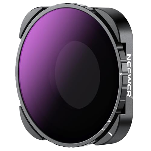 NEEWER Variabler ND64-ND512 Filter Kompatibel mit GoPro Hero 13, Hero12, Hero11, Hero10, Hero9, 5-9 Blendenstufen ND Filter mit Mehrschichtige Beschichtung, HD optischem Glas und schlankem Rahmen von NEEWER