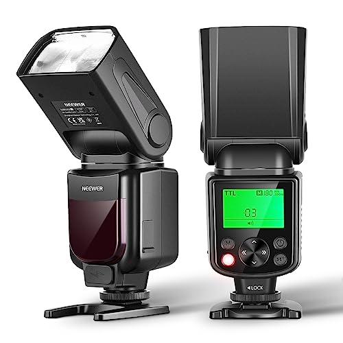 NEEWER Verbesserte NW645II-S TTL Blitzgerät,GN58 HSS Optische Slave hintere Vorhang Sync Kompatibel mit Sony A9 II A9 A7R V IV III II A7 IV III A7S III II A7C A1 A6600 A6500 A6400 A6100 A6000 A99 A350 von NEEWER