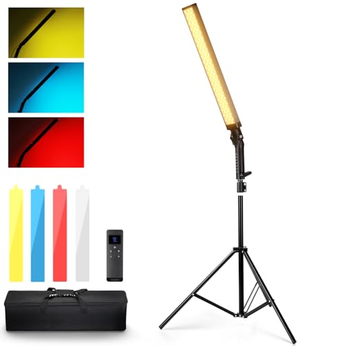NEEWER Verbesserter LED Videoleuchte Lichtstab und 2,4G Fernbedienungsset, dimmbare Handheld 3200K-5600K CRI97+ Leuchtstab mit Ständern/Filtern/Tragetasche für YouTube, Fotografie, Gaming, BH20B NEEWER Verbesserter LED Videoleuchte Lichtstab und 2,4G Fernbedienungsset, dimmbare Handheld 3200K-5600K CRI97+ Leuchtstab mit Ständern/Filtern/Tragetasche für YouTube, Fotografie, Gaming, BH20B von NEEWER