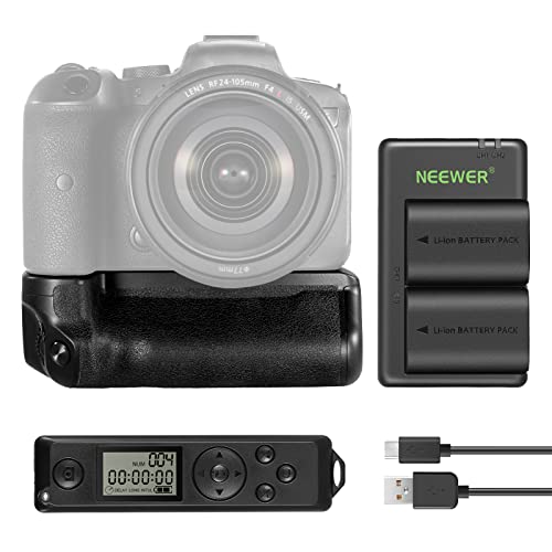NEEWER Vertikaler Ersatz Batteriegriff für BG-R10 mit 2,4G Fernbedienung, 2 Stücke 2250mAh LP-E6/LP-E6N/LP-E6NH Akkus und USB Batterieladegerät, kompatibel mit Canon EOS R5 R5C R6 R6 Mark II NEEWER Vertikaler Ersatz Batteriegriff für BG-R10 mit 2,4G Fernbedienung, 2 Stücke 2250mAh LP-E6/LP-E6N/LP-E6NH Akkus und USB Batterieladegerät, kompatibel mit Canon EOS R5 R5C R6 R6 Mark II von NEEWER