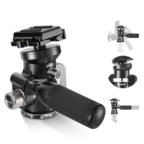 NEEWER Video kamera Stativ Schwenk Neigekopf mit +/-15° Nivellierschalenbasis, Fotografie Stativkopf mit einziehbarem Griff, 1/4" Arca QR Platte für DSLR Kamera Camcorder, Max. Last 11lb/5kg, TH03 von NEEWER