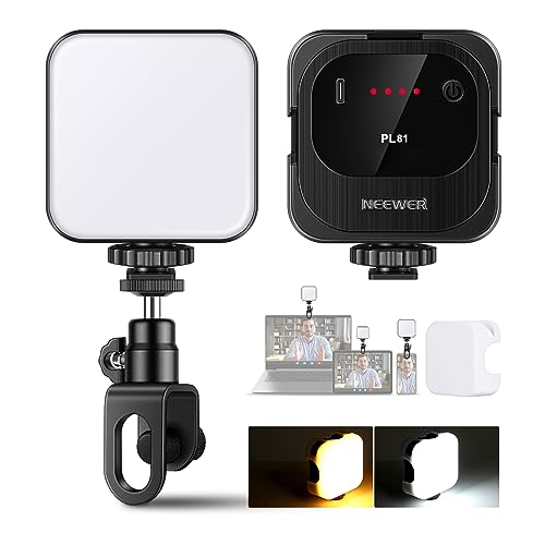 NEEWER Videokonferenz Licht, 3000mAh Akkus, 2500K-10000K CRI95+, USB Webcam LED Leuchte, Selfie Licht Clip-On Handy/Laptop/PC, Fotos/Zoom Meeting/Live Streaming/TikTok Beleuchtung, PL81 von NEEWER