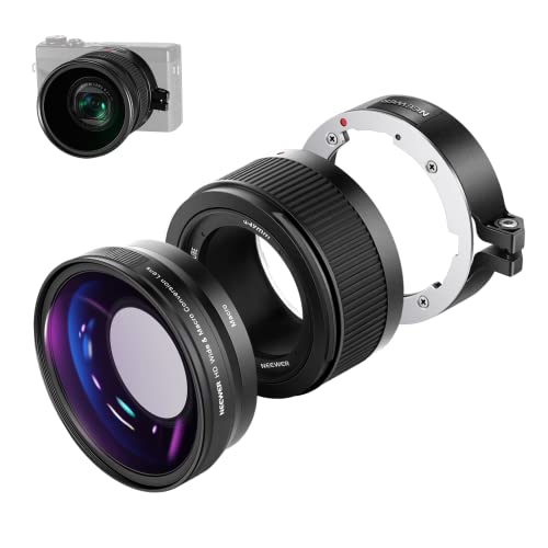 NEEWER Weitwinkelobjektiv kompatibel mit Canon G7X Mark III Kamera, 2 in 1 18mm Weitwinkel & 10x Makro Zusatzobjektiv mit Verlängerungstubus, Bajonett, Reinigungstuch von NEEWER