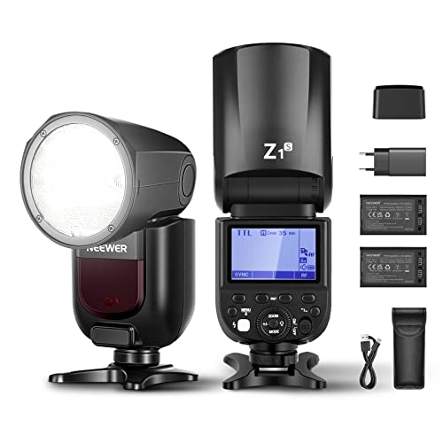 NEEWER Z1-S TTL Blitzgerät Kompatibel mit Sony 76Ws 2,4G 1/8000s HSS Blitz mit Einstelllampe, Blitzlicht mit 2 x 2600mAh Lithium Akkus, USB Ladegerät, 480 Aufnahmen mit voller Leistung, 1,5s Recycling von NEEWER