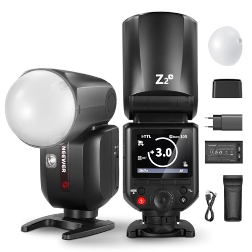 NEEWER Z2-N 2,4G TTL Blitzlicht Rundkopf Speedlite für Nikon, Blitzgerät mit 76W, Kuppeldiffusor, TTL/M TCM Umschalttaste, 2 Modellierlichter 1/8000s HSS 7,4V/2600mAh Akku 480 Volle Leistung Blitz NEEWER Z2-N 2,4G TTL Blitzlicht Rundkopf Speedlite für Nikon, Blitzgerät mit 76W, Kuppeldiffusor, TTL/M TCM Umschalttaste, 2 Modellierlichter 1/8000s HSS 7,4V/2600mAh Akku 480 Volle Leistung Blitz von NEEWER
