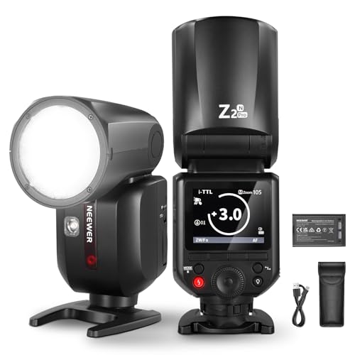 NEEWER Z2PRO-N 2.4G TTL Blitzgerät mit rundem Kopf, kompatibel mit Nikon, drahtlos kompatibel mit Godox, 76Ws 1/8000s HSS, verbesserte UI, TTL/M TCM Schalter, 3000mAh Batterie, 600 Full Power Flash NEEWER Z2PRO-N 2.4G TTL Blitzgerät mit rundem Kopf, kompatibel mit Nikon, drahtlos kompatibel mit Godox, 76Ws 1/8000s HSS, verbesserte UI, TTL/M TCM Schalter, 3000mAh Batterie, 600 Full Power Flash von NEEWER