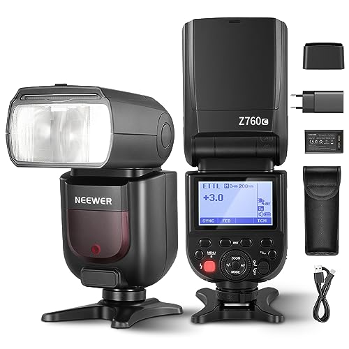NEEWER Z760-C TTL Blitzgerät Kompatibel mit Canon, Blitzlicht 76Ws GN60 2,4G 1/8000s HSS, TCM Konvertierung, Kamera Flash 7,4V/2600mAh Lithium, 480 Blitze voller Leistung, schneller Recycle in 1,5s von NEEWER