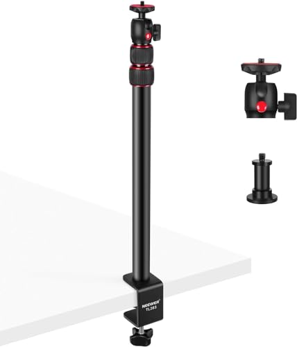 NEEWER verstellbares Kamera Tischstativ Lichtstativ mit 1/4" Kugelkopf,Klemmstativ mit 1/4" Adapter und C-Klemme für DSLR Kamera,Ringlicht, Live Streaming, 43-102cm verstellbar, Max. Belastung:3kg von NEEWER