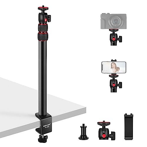 NEEWER verstellbares Kamera Tischstativ Lichtstativ mit 1/4" Kugelkopf,Klemmstativ mit 1/4" Adapter und C-Klemme für DSLR Kamera,Ringlicht, Live Streaming, 43-102cm verstellbar, Max. Belastung:3kg von NEEWER