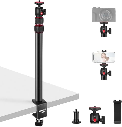 NEEWER verstellbares Kamera Tischstativ Lichtstativ mit 1/4" Kugelkopf,Klemmstativ mit 1/4" Adapter und C-Klemme für DSLR Kamera,Ringlicht, Live Streaming, 43-102cm verstellbar, Max. Belastung:3kg von NEEWER