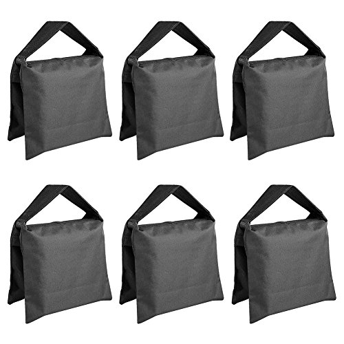 Neewer® 6er-Pack Schwarze Fotografie-Sandsäcke, Gegengewicht für Lichtstative/Dreibeinstative von NEEWER