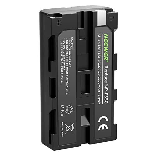 NEEWER 2200mAh Wiederaufladbarer Lithium-Ionen Akku Ersatz für Sony NP-F550/570 Kompatibel mit Field Monitor, NEEWER CN-160 CN-126 CN-216 LED Licht und Anderen von NEEWER