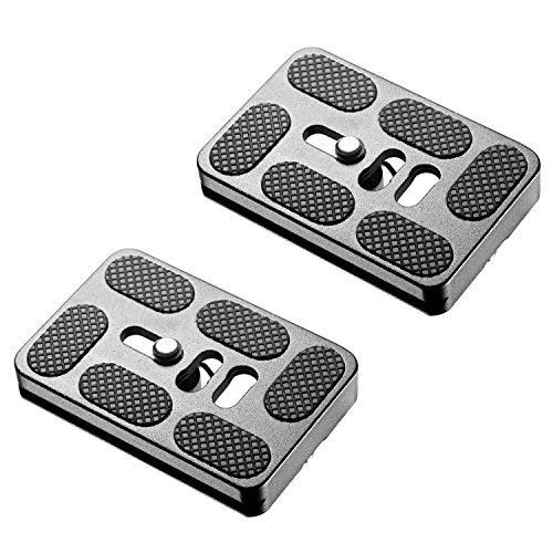 NEEWER 2 Stück Metall PU-60 60 mm Universal Schnellschuhplatte mit 1/4 Zoll Schraube, passend für Standard für Kamerastativ, Kugelkopf (schwarz) von NEEWER