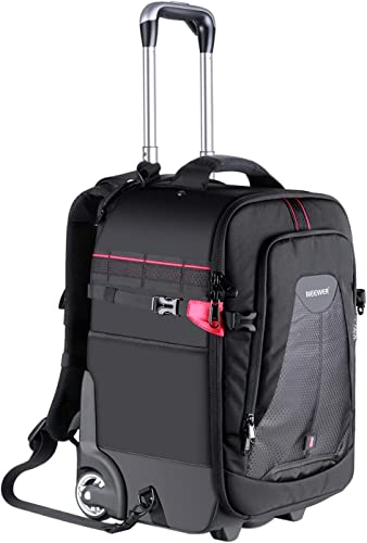 Neewer 2-in-1 rollend Kamera Rucksack Trolley Hülle Anti Schock Abnehmbare gepolsterte Fach, versteckte Pull Bar langlebig wasserdicht für Kamera Stativ Blitzlicht Objektiv Laptop von NEEWER