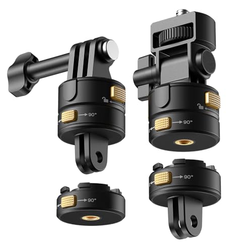 NEEWER 4 in 1 Action Kamera Halterung Set, kompatibel mit Hero 13 12 11 Max DJI Osmo Action Insta360, Magnetische Metall Quick Release Mount mit 1/4" Gewinde und Klappfingern für POV Aufnahmen, GP-23 von NEEWER