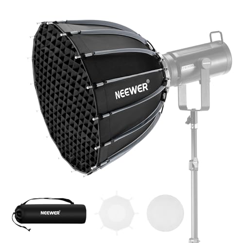 Neewer 55 cm Parabol-Softbox, schnell aufgebaut, schnell zusammenklappbar, mit Diffusoren/Gitter/Tasche, kompatibel mit Aputure 60X S 150c 300c RGB CB60 MS60B MS60C CB200B und Anderen Neewer 55 cm Parabol-Softbox, schnell aufgebaut, schnell zusammenklappbar, mit Diffusoren/Gitter/Tasche, kompatibel mit Aputure 60X S 150c 300c RGB CB60 MS60B MS60C CB200B und Anderen von NEEWER