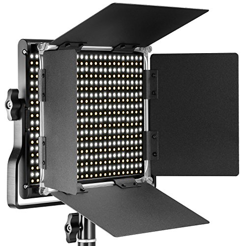 NEEWER Professionelle Metall Bi Color LED Videoleuchten, Videolicht für Studio YouTube, langlebig Metallrahmen, dimmbare 660 Perlen, Fotolicht mit U Halterung und Barndoor, 3200-5600K CRI96+ von Neewer